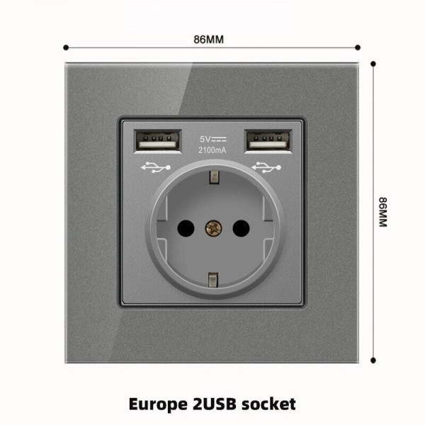 Універсальна електрична розетка з портом Type C 2100mAh, максимальним навантаженням 220V/16A кольору