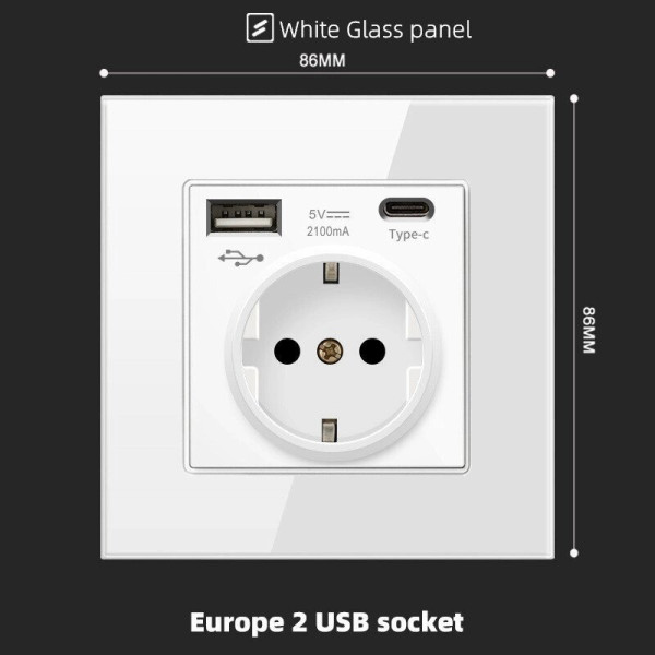 Універсальна електрична розетка з портом Type C 2100mAh, максимальним навантаженням 220V/16A кольору