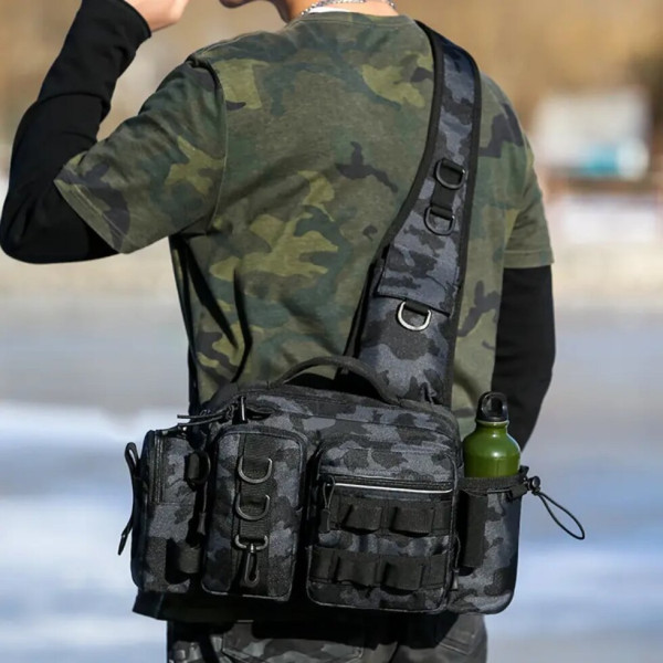 Рибальська поясна сумка DY1 з тримачем вудки та двома рівнями зберігання, водостійка, 34227 см