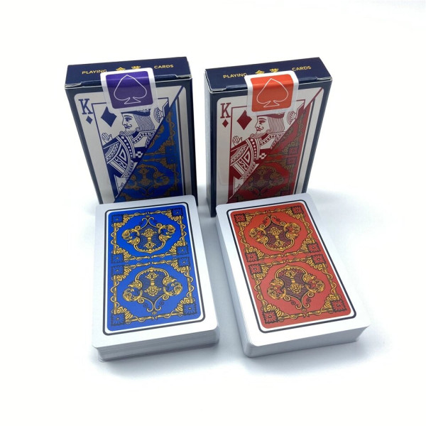 Покерні карти Texas Hold'em 2 колоди ПВХ, водонепроникні (червоні та сині)