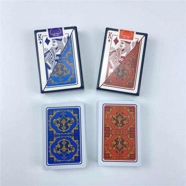Покерні карти Texas Hold'em 2 колоди ПВХ, водонепроникні (червоні та сині)