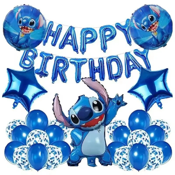 Прикраси на день народження «Happy Birthday» у стилі Ліло та Стіч, 40 елементів