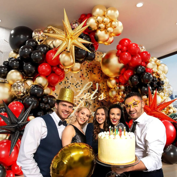 Універсальний комплект куль та прикрас (140 шт) для весілля, дня народження та фотозони