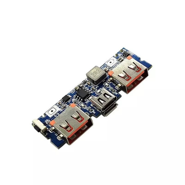 Плата-модуль повербанка 2,4 А 12 watt type-c 2 usb виходу