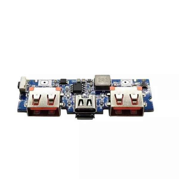 Плата-модуль повербанка 2,4 А 12 watt type-c 2 usb виходу