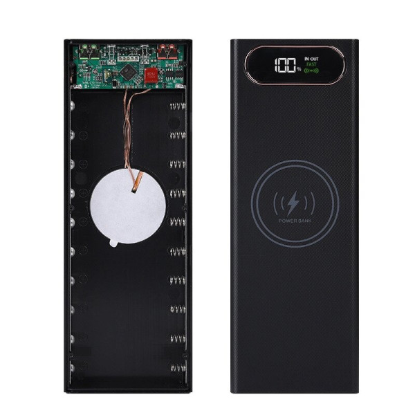Power bank корпус повербанку з бездротовою швидкою зарядкою 22 w на 10 банок 18650