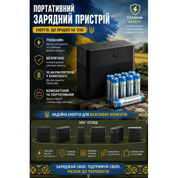 Набор аккумуляторов AA с зарядной станцией Type-C для фотоаппаратов и электроники