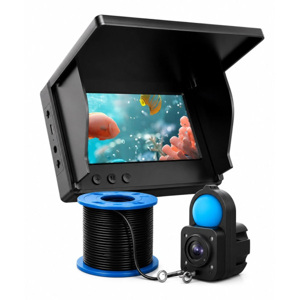 Комплект підводної камери для рибалки 4.3", монітор IPS, кабель 30 м