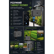 Контролер поливу Wi-Fi для водопровідного крана з автоматичним розкладом, керуванням через застосунок
