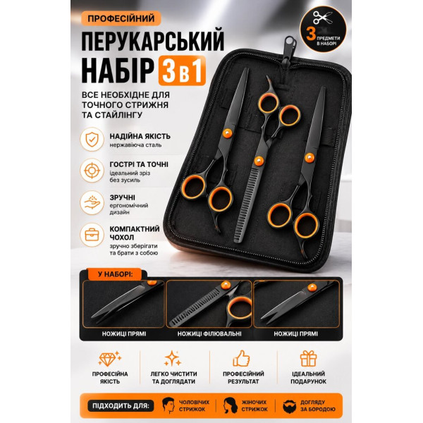 Перукарський набір для домашнього та професійного використання у жорсткому кейсі