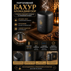 Портативна арабська бахурниця для бакхуру з USB-C та індикатором заряду