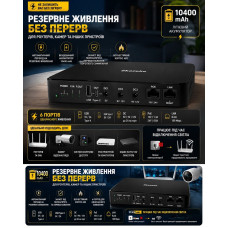 Резервне живлення Skazeke 10400 мАг USB Type-C DC PoE для мережевого обладнання